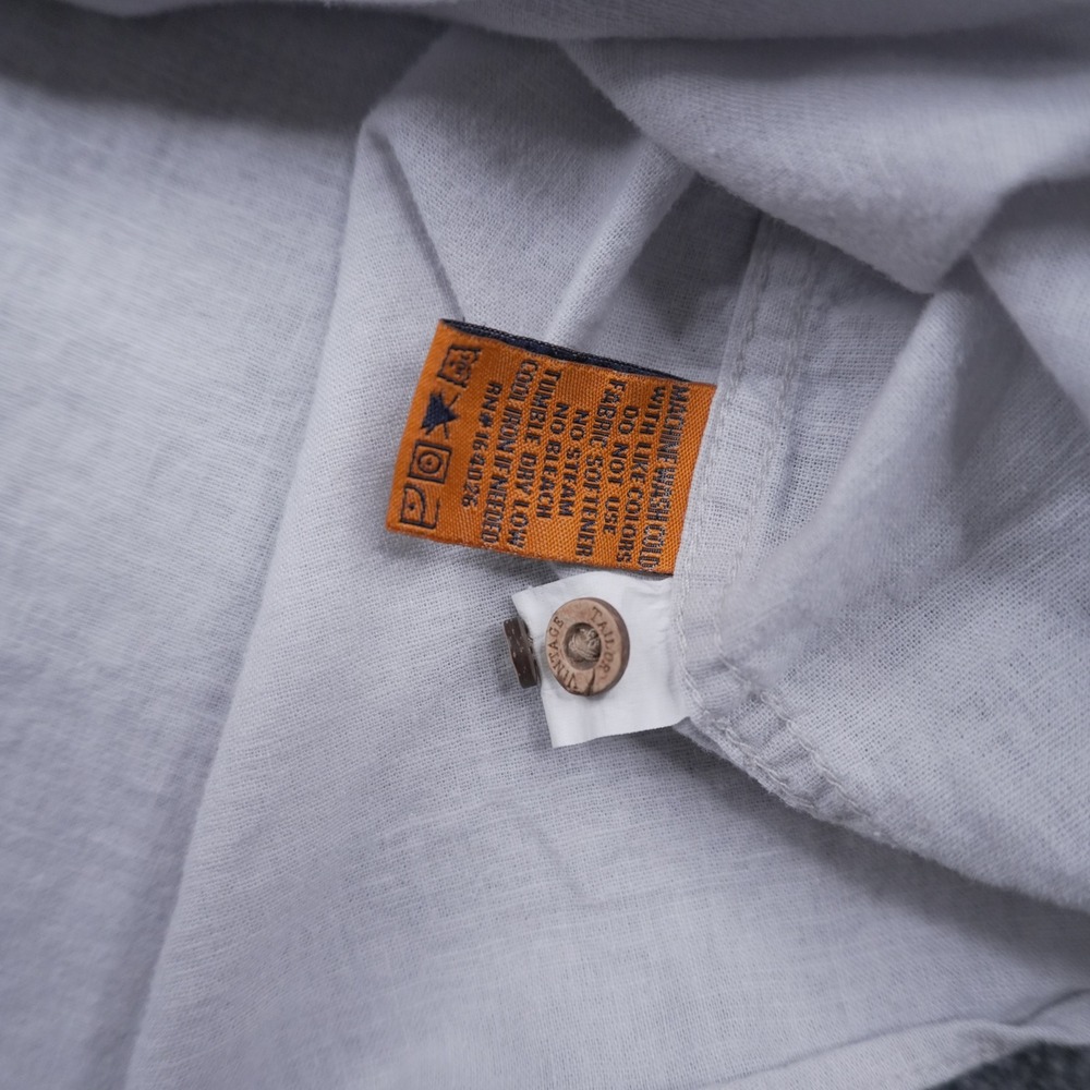 Tailor Vintage Button Down Shirt Mens XL Grey Linen Cotton Short Sleeve Tropical - Picture 3 of 8